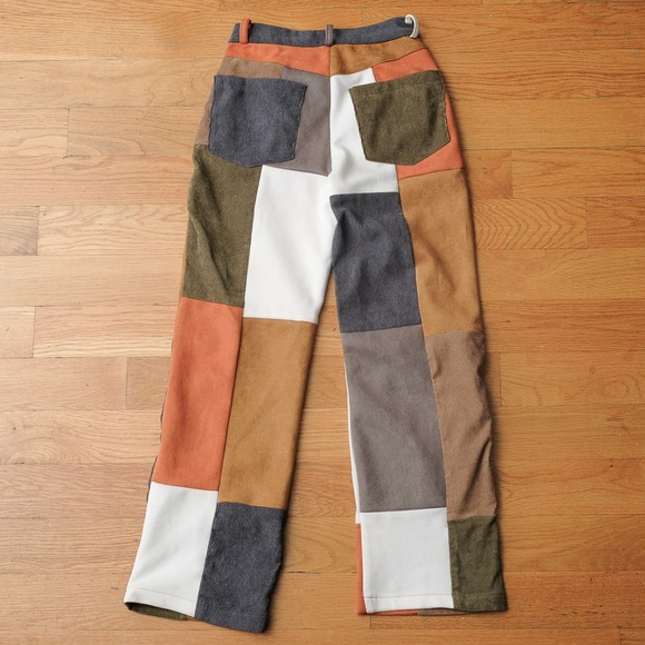 Jaded London Women's Mixed Patchwork Corduroy Trousers High Waisted Size 24 - Picture 10 of 11